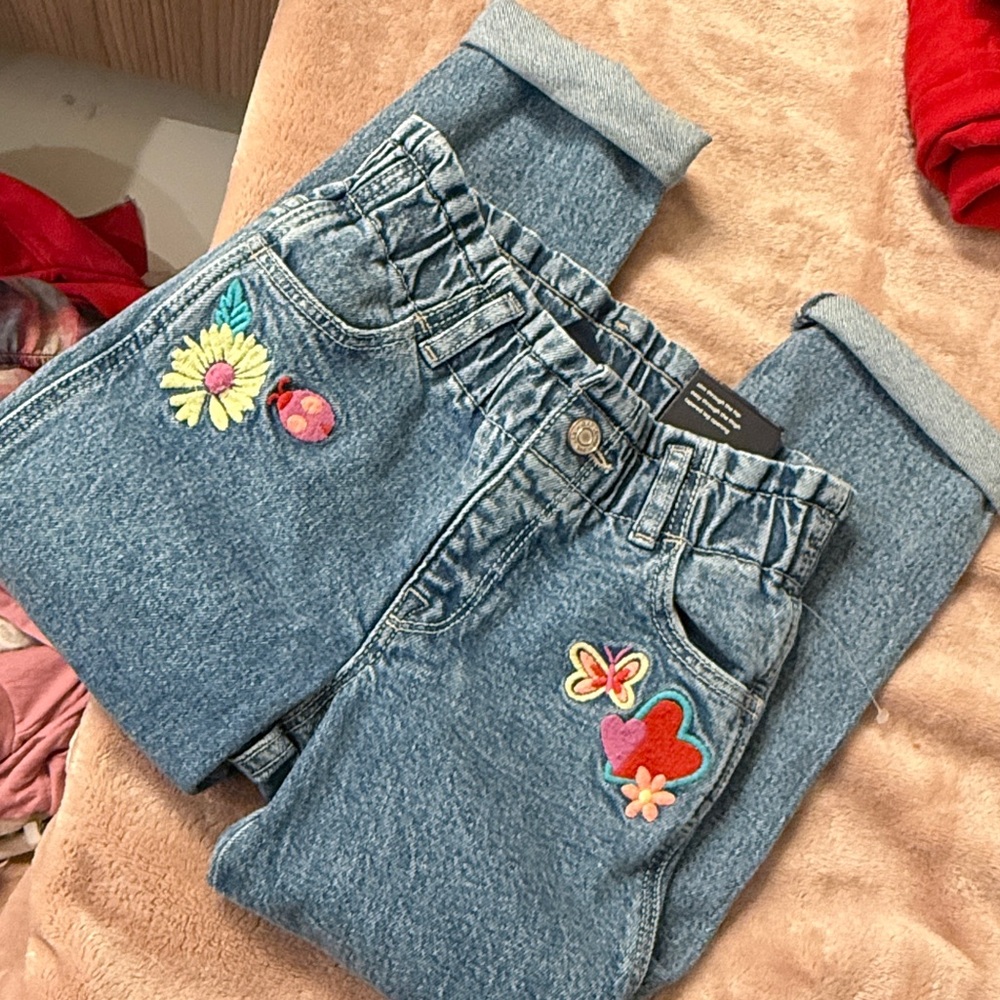 GAP Blue Denim Kids Jeans with Colorful Embroidered Patches